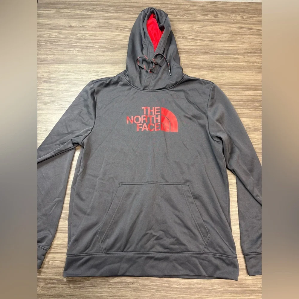 Men’s North Face Gray and Red Hoodie Size Large
